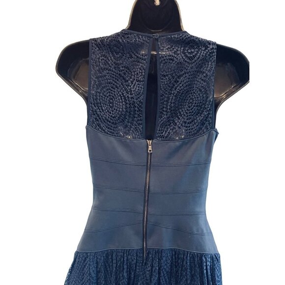 BCBG MAX AZRIA WOMENS DRESSY DRESS  XS navy blue - Picture 2 of 13